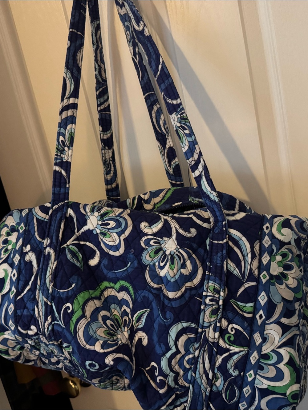 Vera Bradley Quilted Navy Floral Travel Duffel Bag
